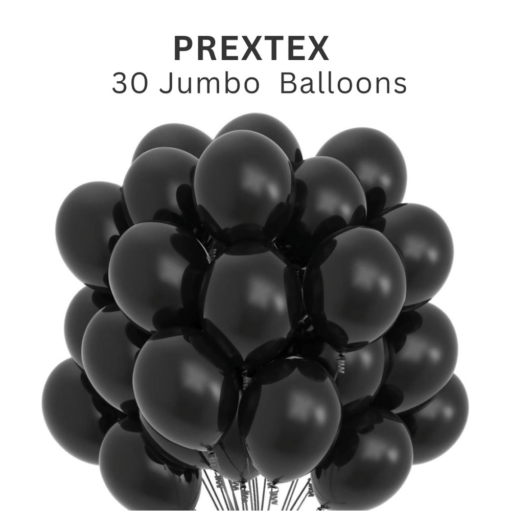18 inches Prextex X-Large Black Premium Balloons Party Wedding Graduation Event